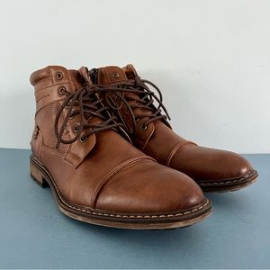 Steve Madden Jotter Cap Toe Brown Leather Boots